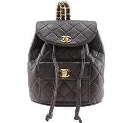 Chanel CHANEL Matelasse Backpack/Daypack Coco Mark Lambskin Brown A5 Turnlock Women's