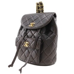 Chanel CHANEL Matelasse Backpack/Daypack Coco Mark Lambskin Brown A5 Turnlock Women's