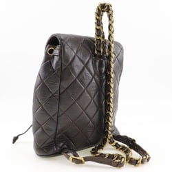 Chanel CHANEL Matelasse Backpack/Daypack Coco Mark Lambskin Brown A5 Turnlock Women's