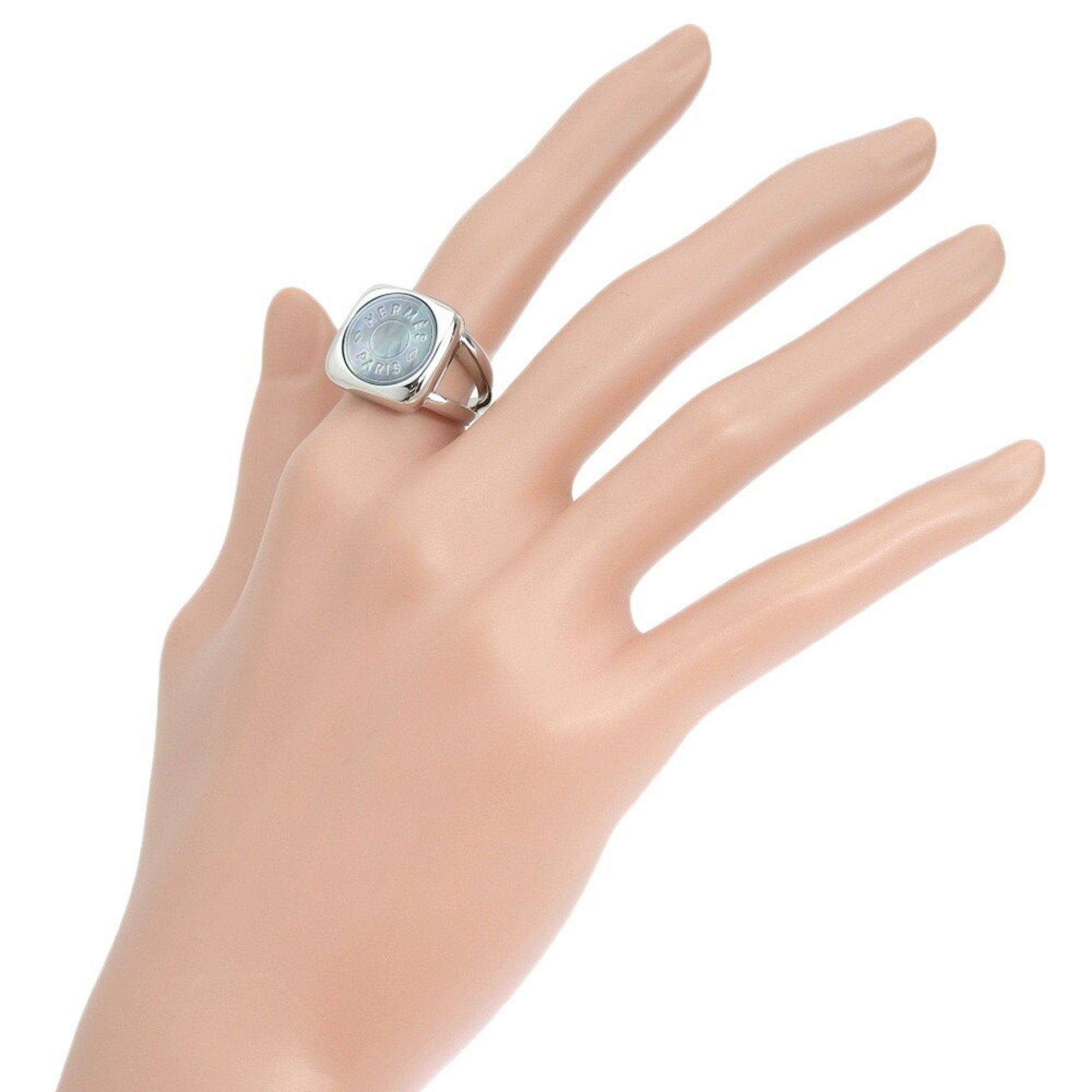 Hermes HERMES Serie size 12.5 ring, 925 silver x shell, approx. 11.5g, Serie, women's, W153124300