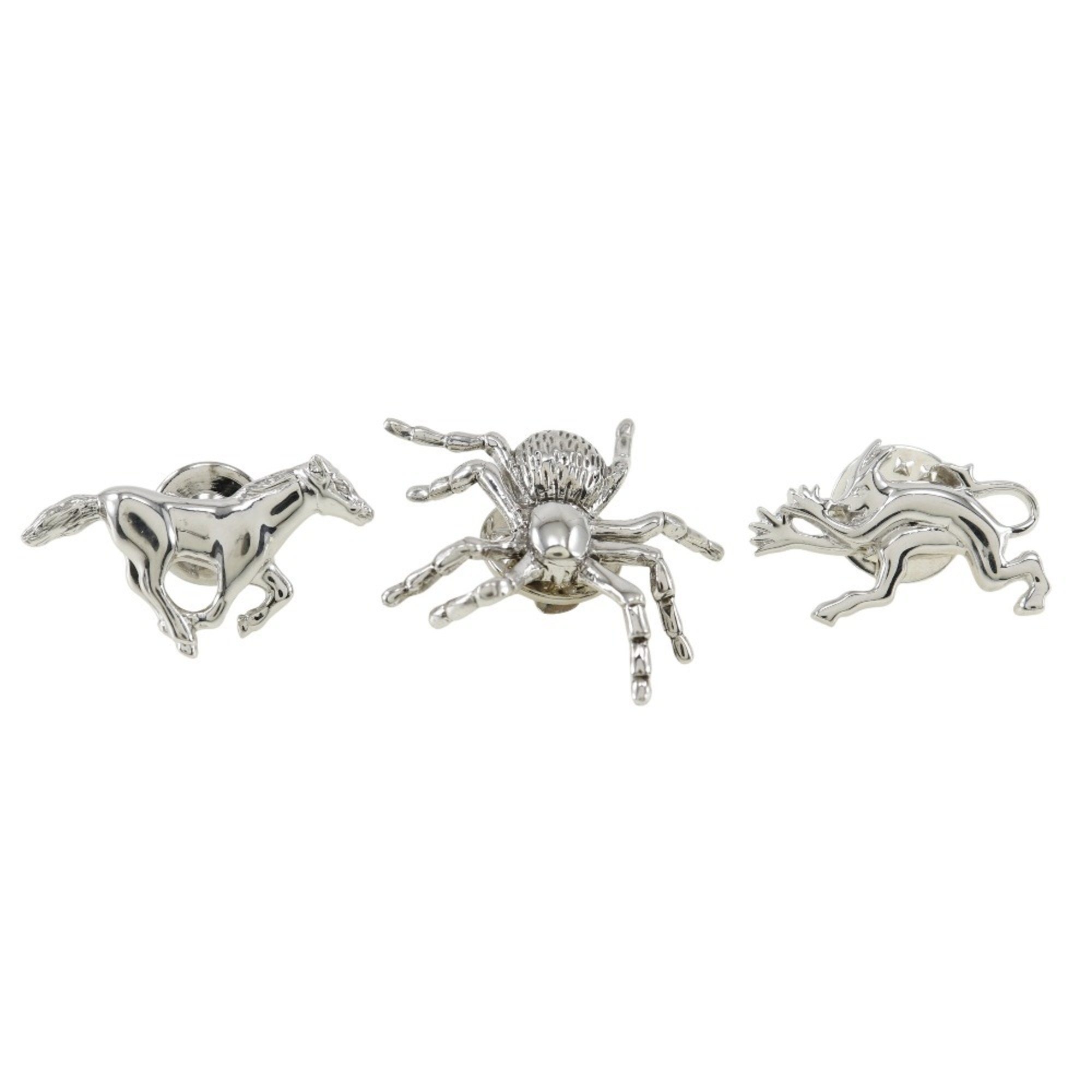 Dunhill 3-piece set tie pin horse spider devil silver Three-piece Men's