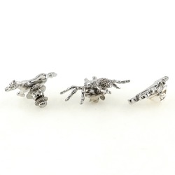 Dunhill 3-piece set tie pin horse spider devil silver Three-piece Men's