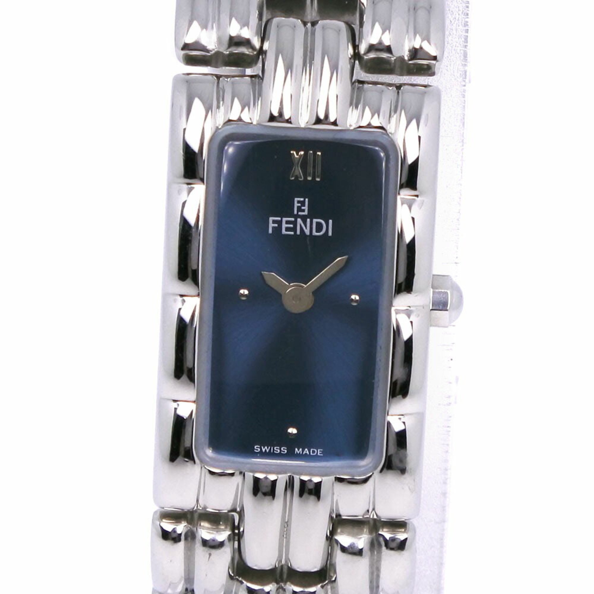 FENDI Watch 660L Stainless Steel Navy Quartz Analog Display Dial Women's