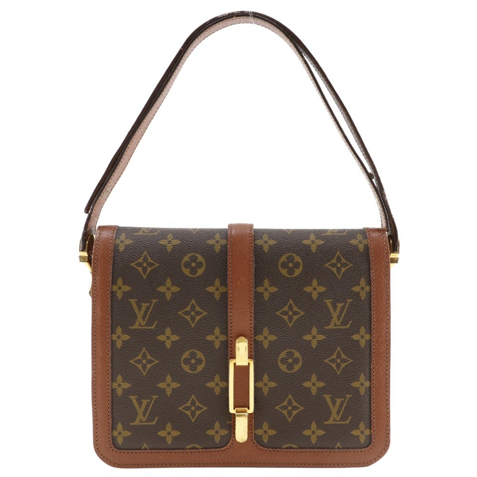 Louis Vuitton LOUIS VUITTON Ronpoan Shoulder Bag M51412 Monogram Canvas Brown A5 Flap Women's