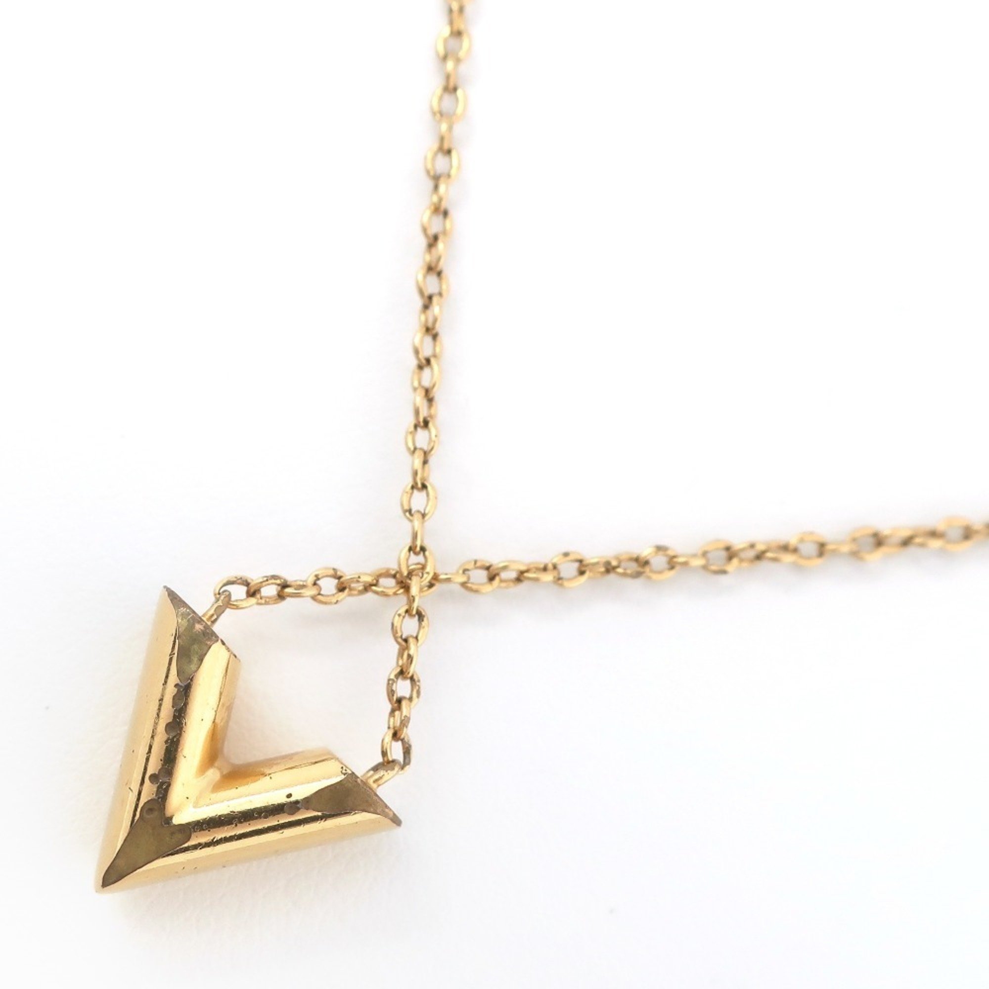 Louis Vuitton Essential V Necklace M61083 Gold Plated 2021 LE0261 Approx. 9.1g Unisex Rank