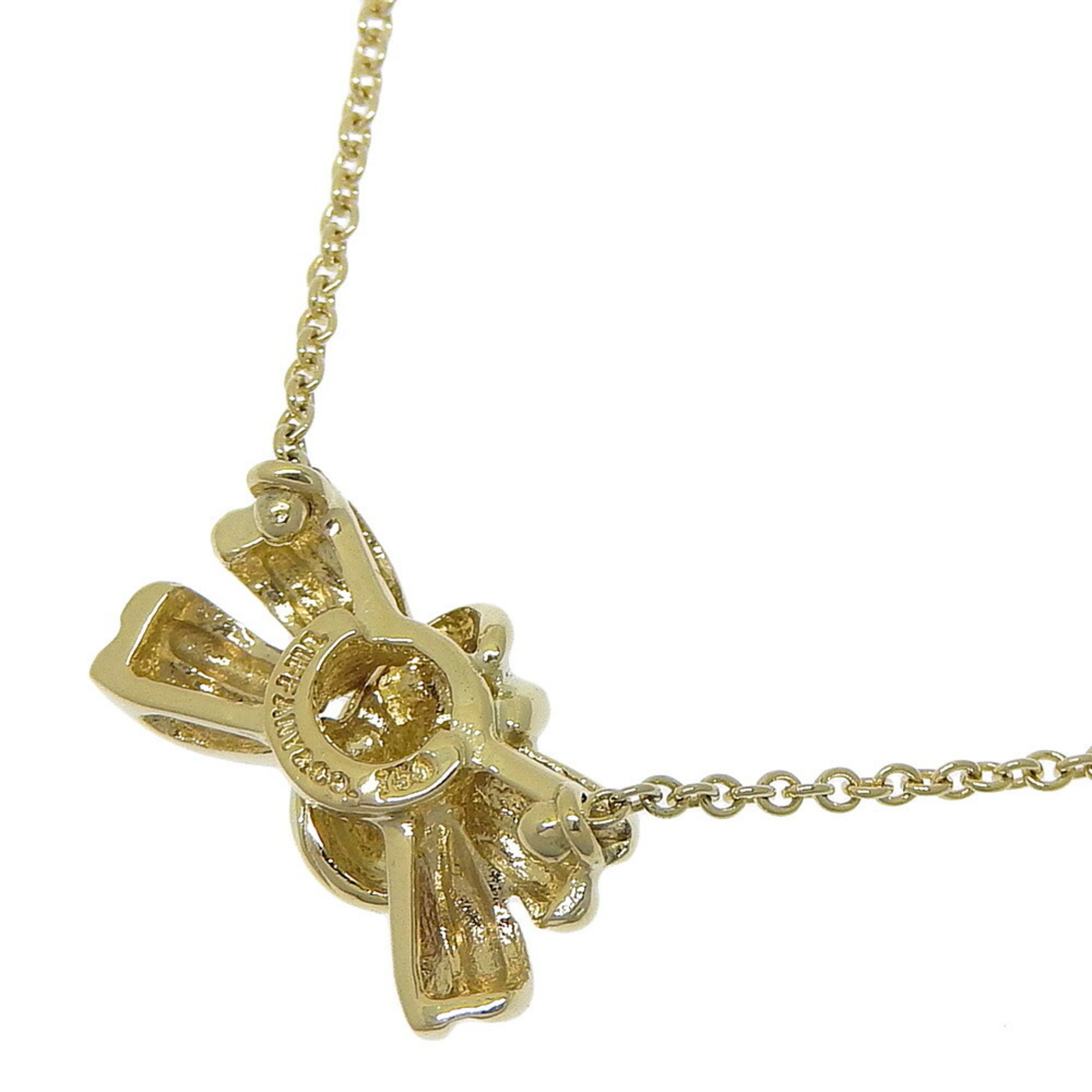 Tiffany & Co. Ribbon Necklace, K18 Yellow Gold, Ribbon, Approx. 3.6g, Women's, W153124285