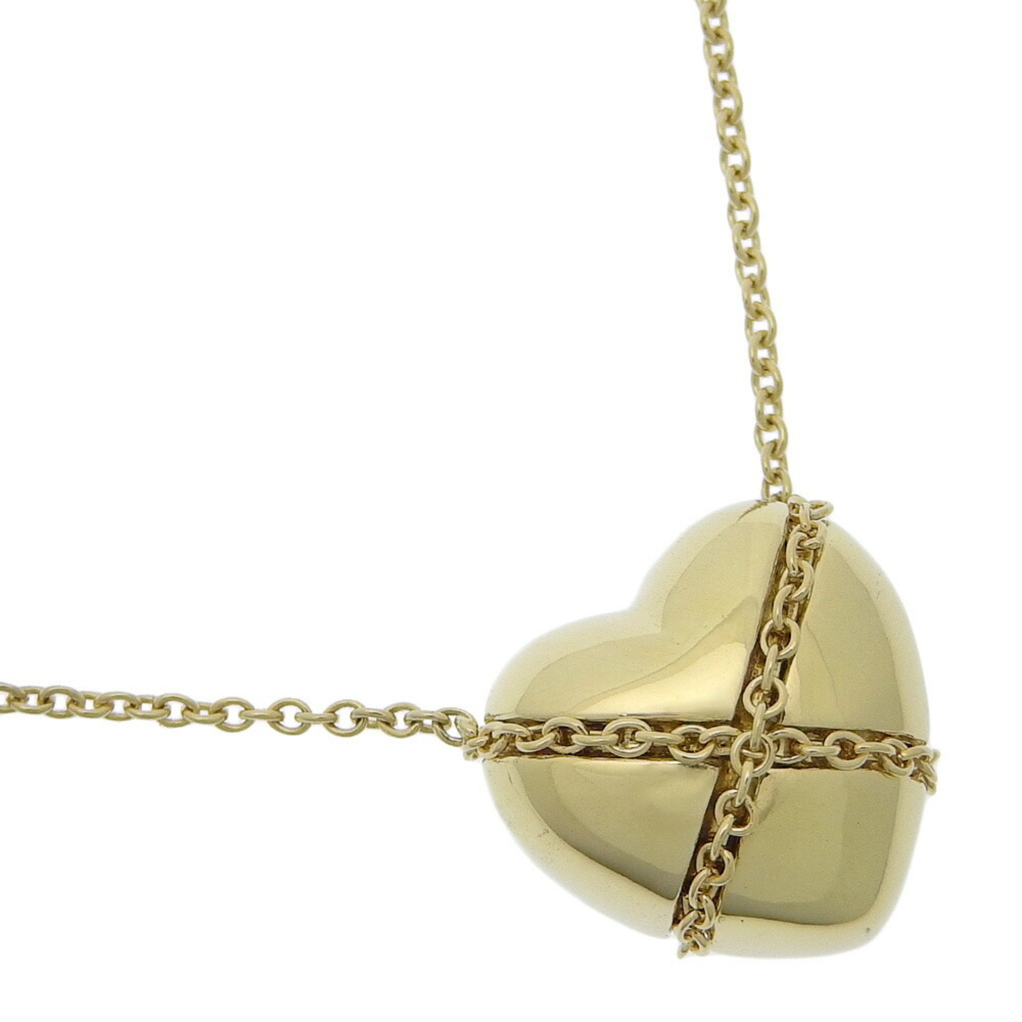 Tiffany TIFFANY&Co. Chain Cross Heart Necklace K18 Yellow Gold Approx. 6.1g Women's