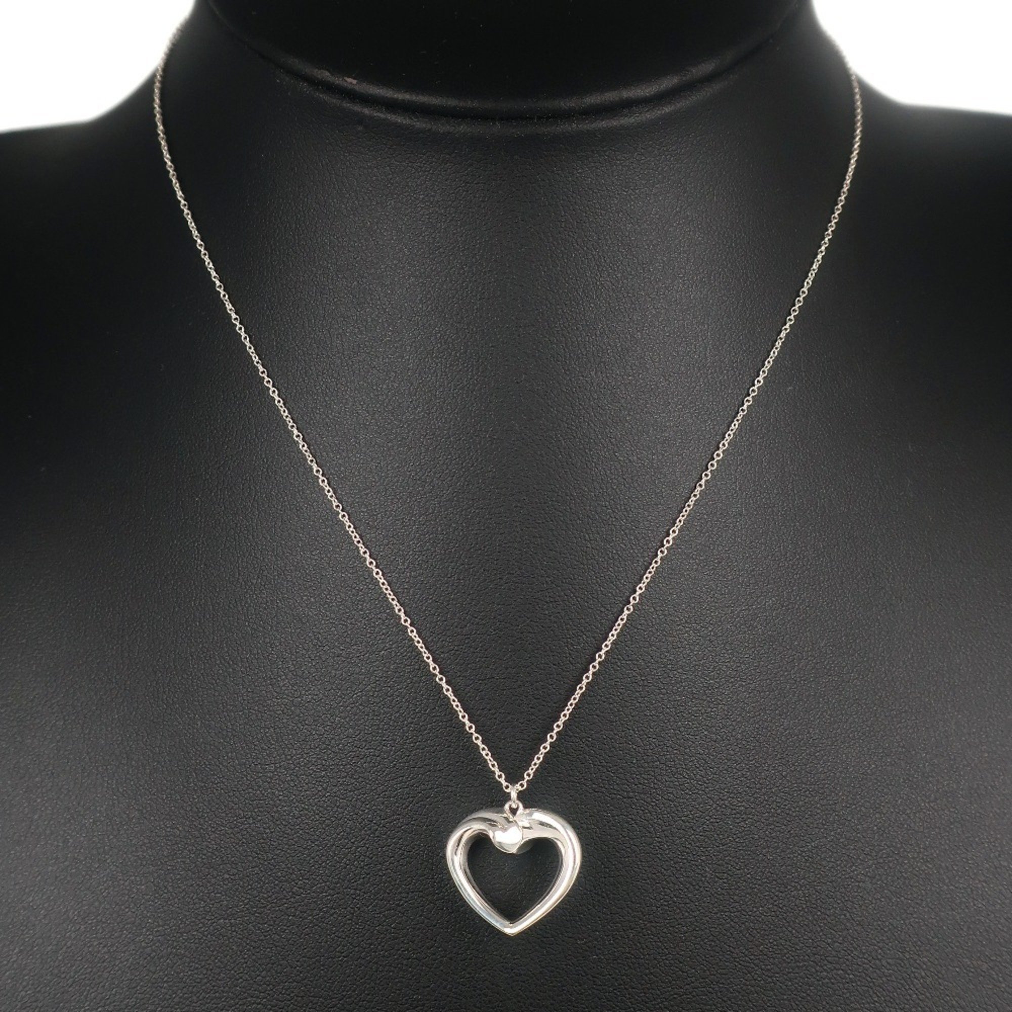 Tiffany TIFFANY&Co. New Tenderness Heart Necklace Paloma Picasso Silver 925 Approx. 4.4g Women's