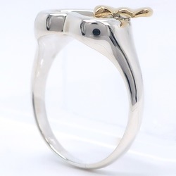 Tiffany TIFFANY&Co. Heart ribbon size 12 ring, 925 silver x 18K yellow gold, approx. 4.2g, ribbon, ladies