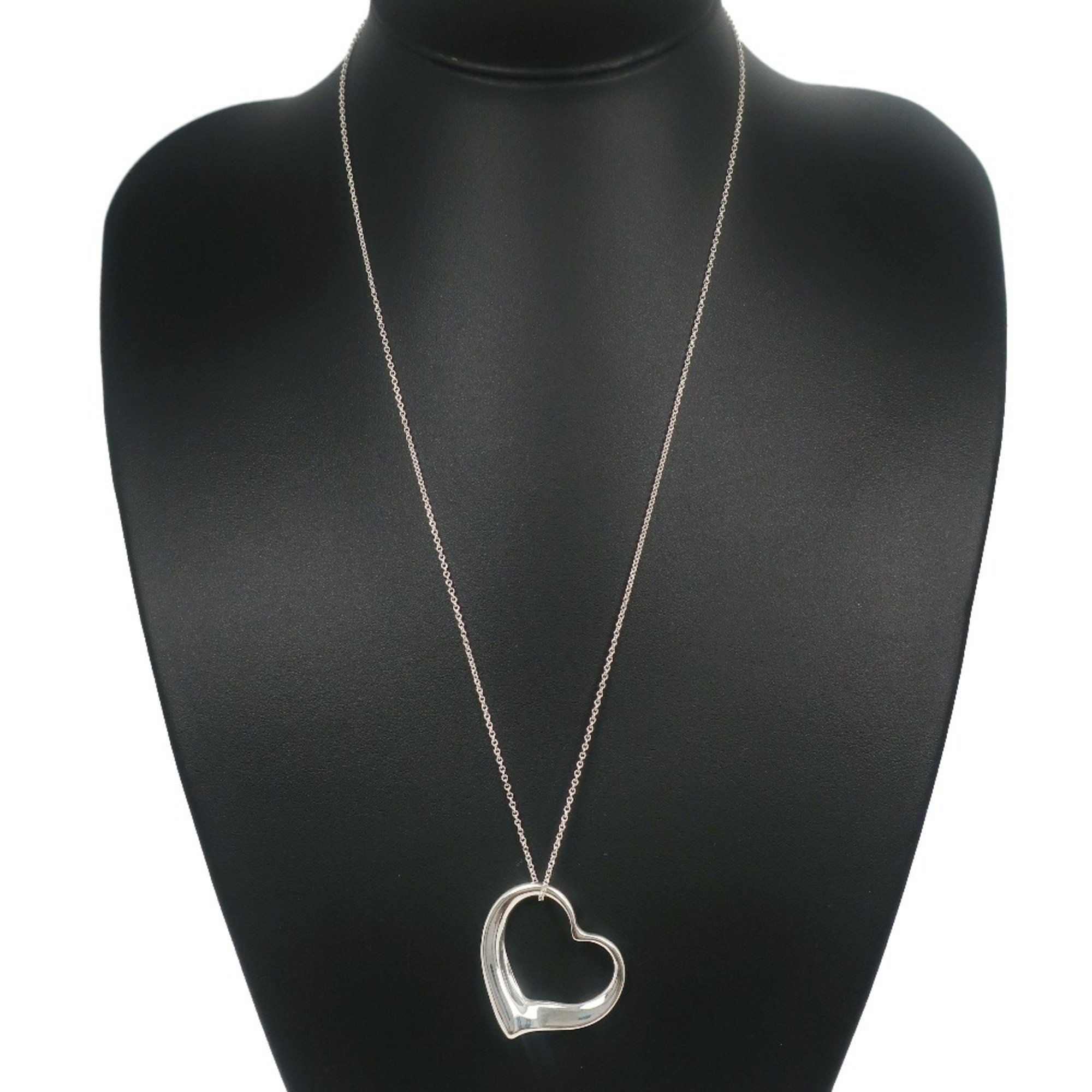 Tiffany TIFFANY&Co. Heart Large Necklace Elsa Peretti Silver 925 Approx. 14.2g Open Women's