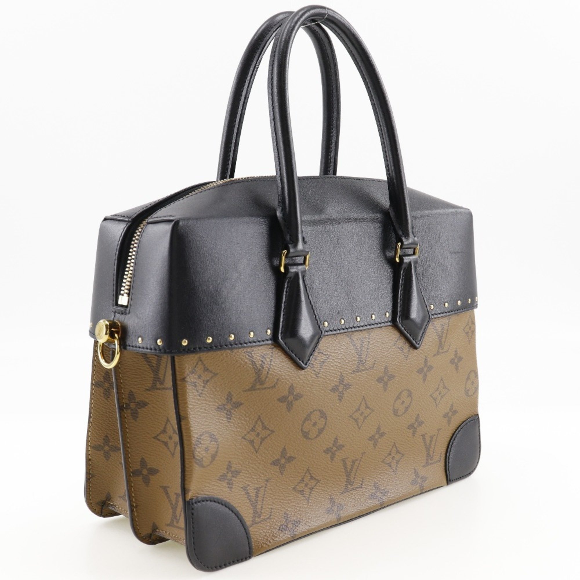 Louis Vuitton LOUIS VUITTON Citymar Handbag x Monogram Reverse 2018 Black/Brown BA0158 A5 Double Women's