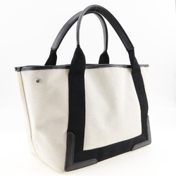 BALENCIAGA Navy Hippo S Tote Bag 339933 Canvas Off-White/Black Women's