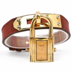 Hermes HERMES Kelly Watch Wristwatch Gold Plated x Leather 1997 Red □A Quartz Analog Display Dial watch Ladies