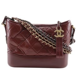 CHANEL Small Hobo Shoulder Bag Gabriel de Chanel A91810 Calf Wine Red 2way Women's