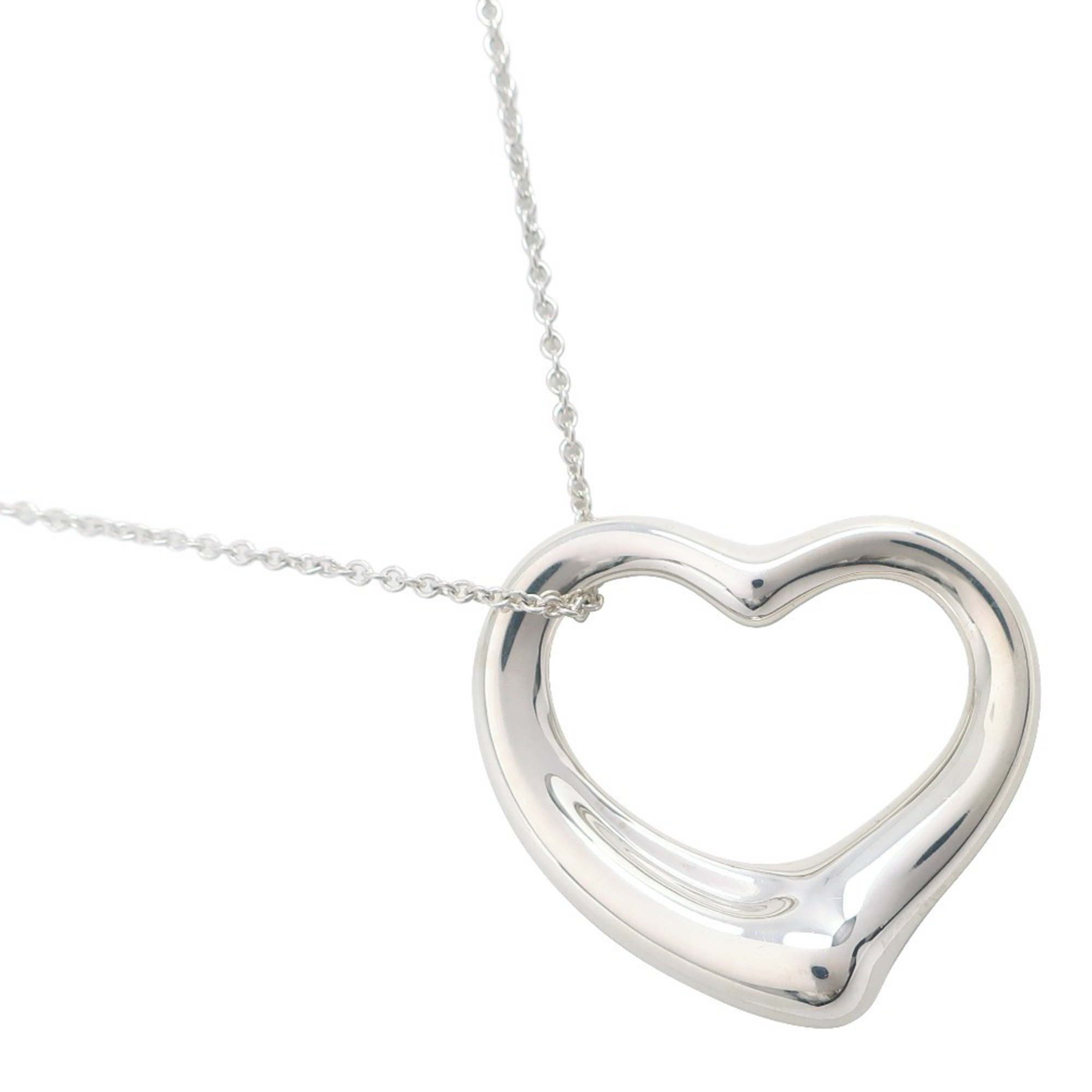 Tiffany TIFFANY&Co. Heart Large Necklace Elsa Peretti Silver 925 Approx. 19.6g Open Women's