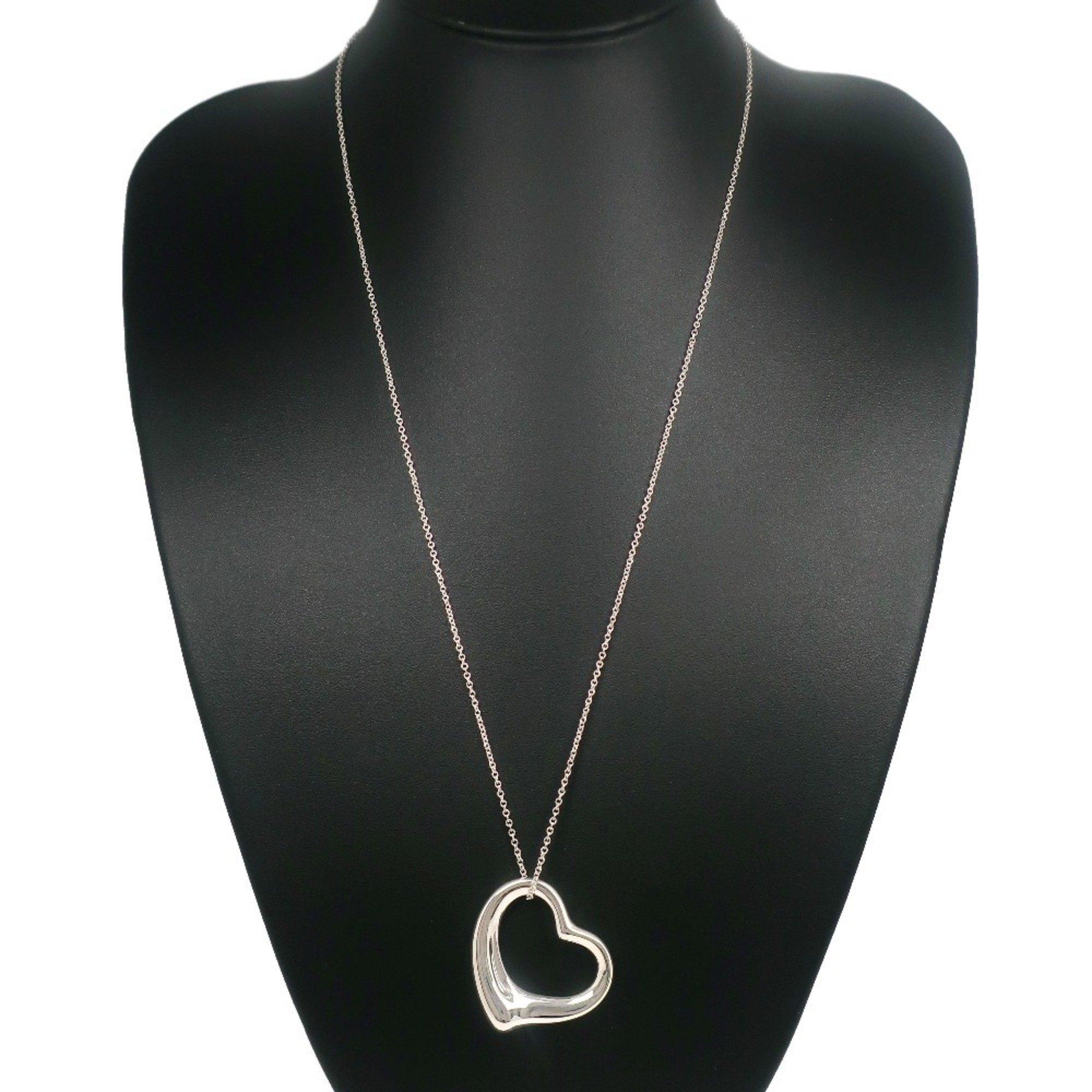 Tiffany TIFFANY&Co. Heart Large Necklace Elsa Peretti Silver 925 Approx. 19.6g Open Women's