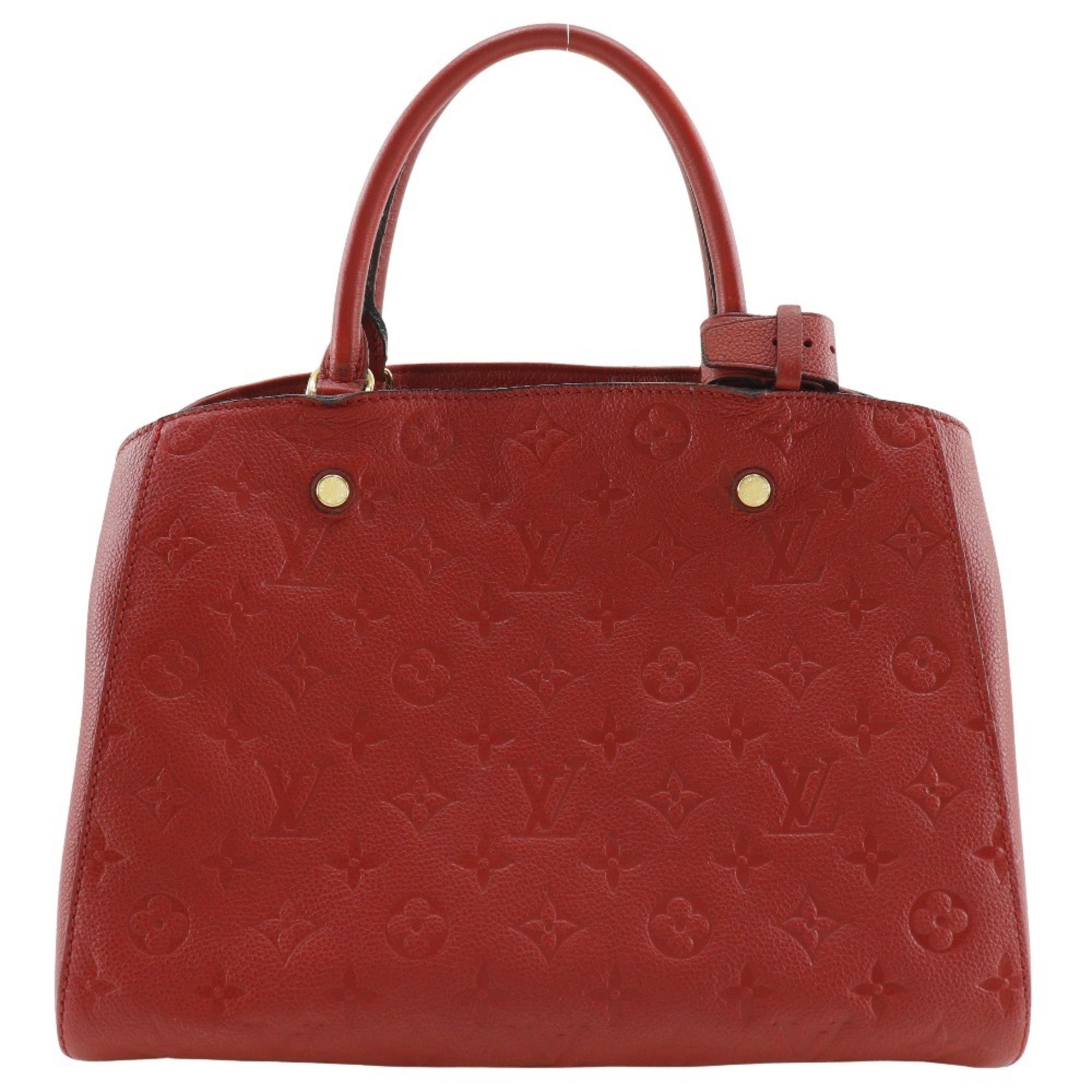 Louis Vuitton LOUIS VUITTON Montaigne MM Handbag Shoulder M41194 Monogram Empreinte Cerise 2014 Red SP3154 2way A5 Women's