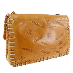 Chanel CHANEL Chain Shoulder Bag Coco Mark Natural Leather Brown Turn Lock ChainShoulder Women's B-Rank