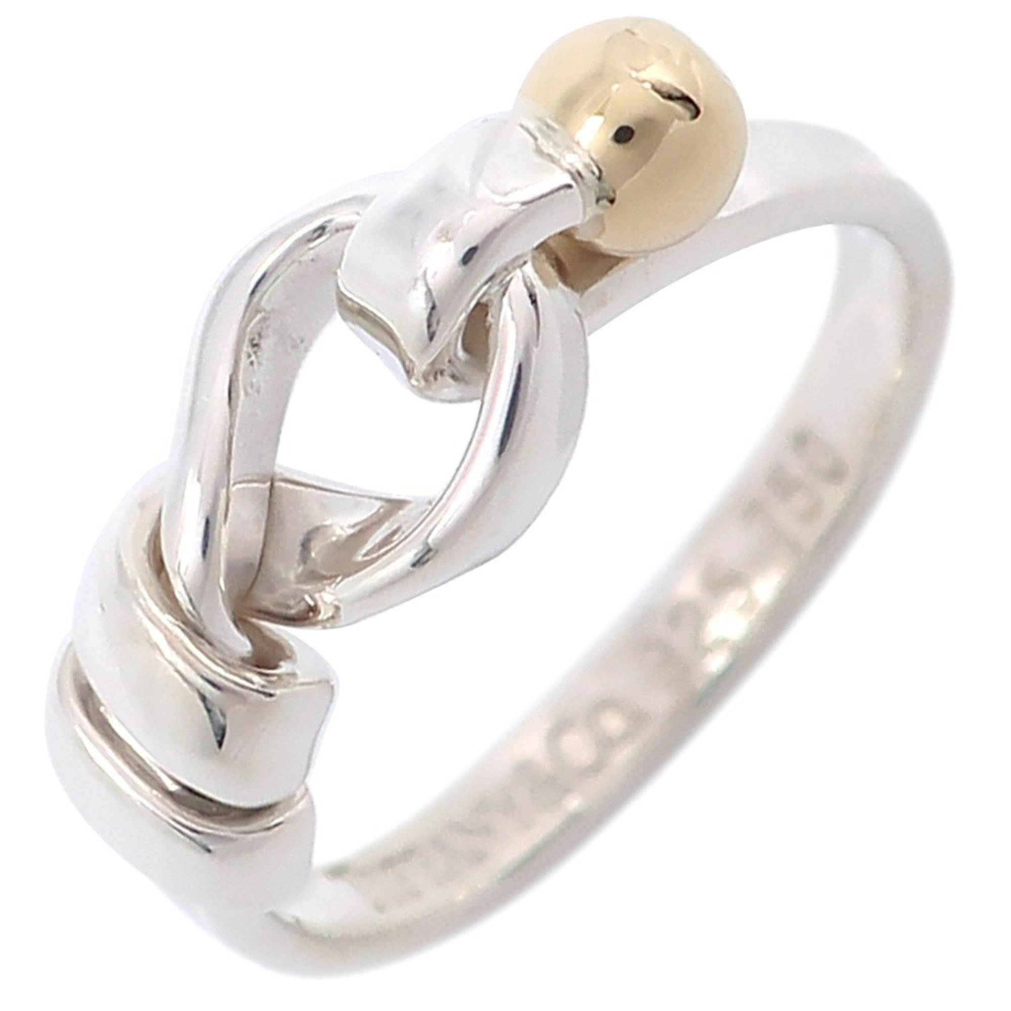 Tiffany & Co. Hook Eye Size 7.5 Ring Silver 925 x K18 Yellow Gold Approx. 2.5g Women's