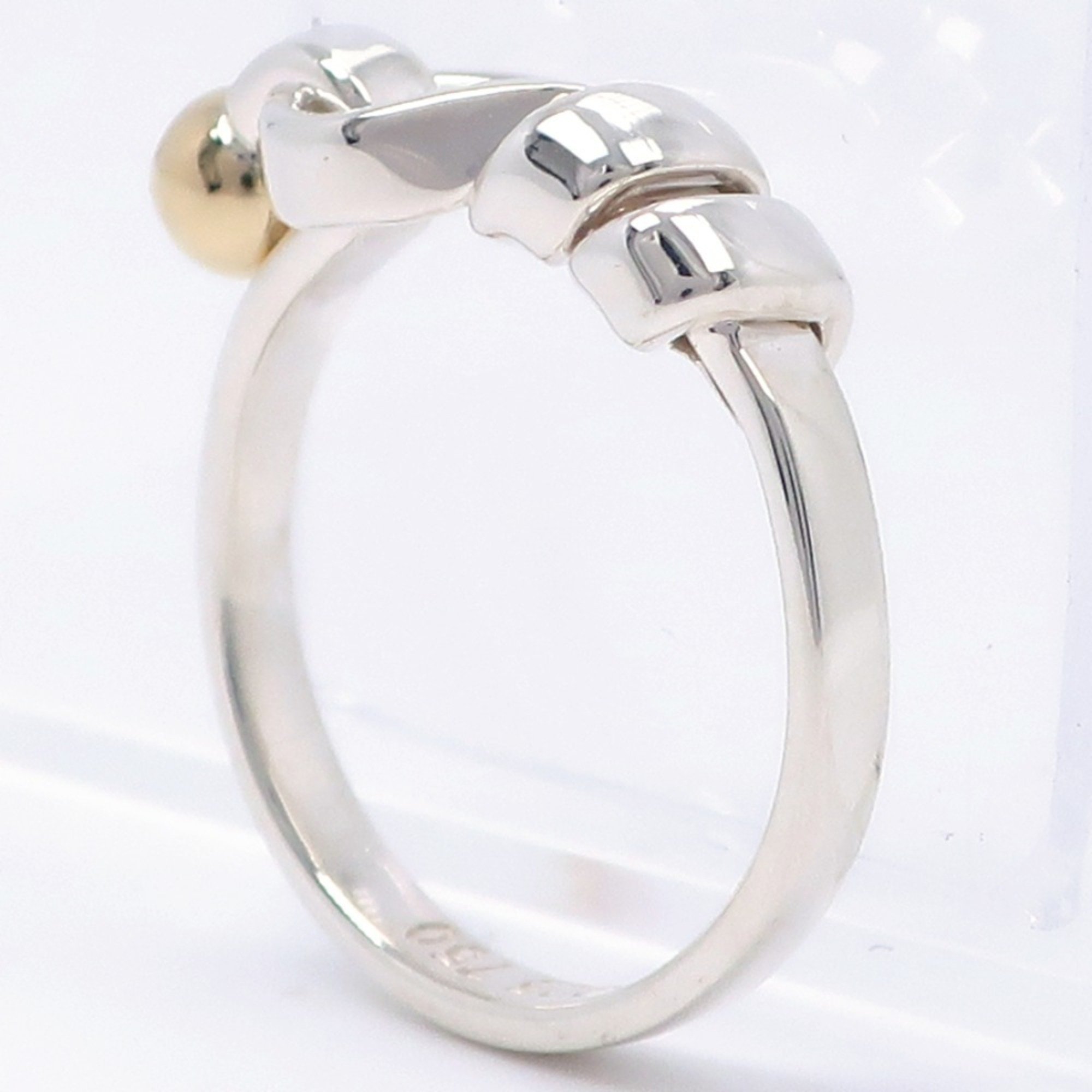 Tiffany & Co. Hook Eye Size 7.5 Ring Silver 925 x K18 Yellow Gold Approx. 2.5g Women's