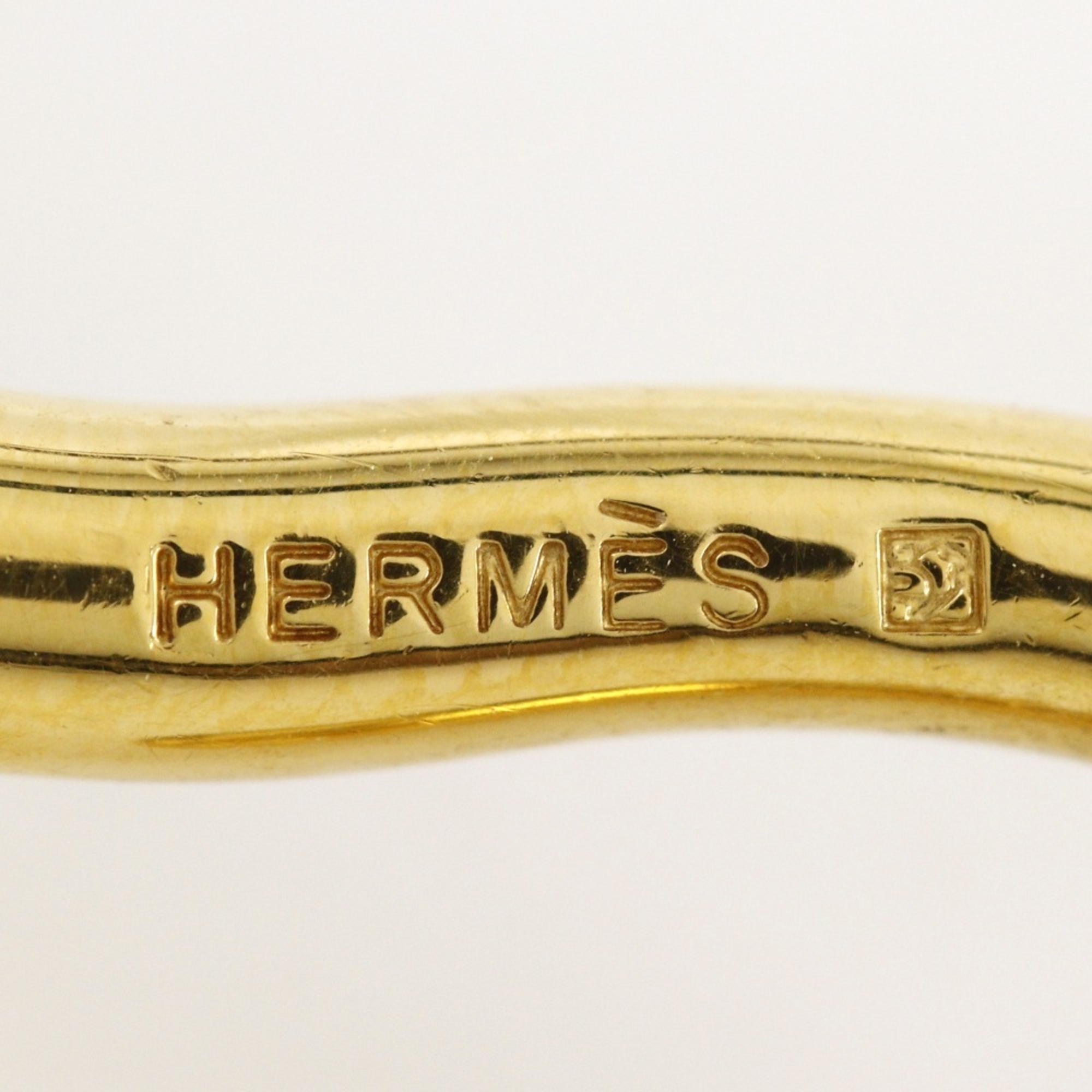 Hermes HERMES Jumbo Bracelet Gold Plated x Leather Brown Approx. 10.4g Women's