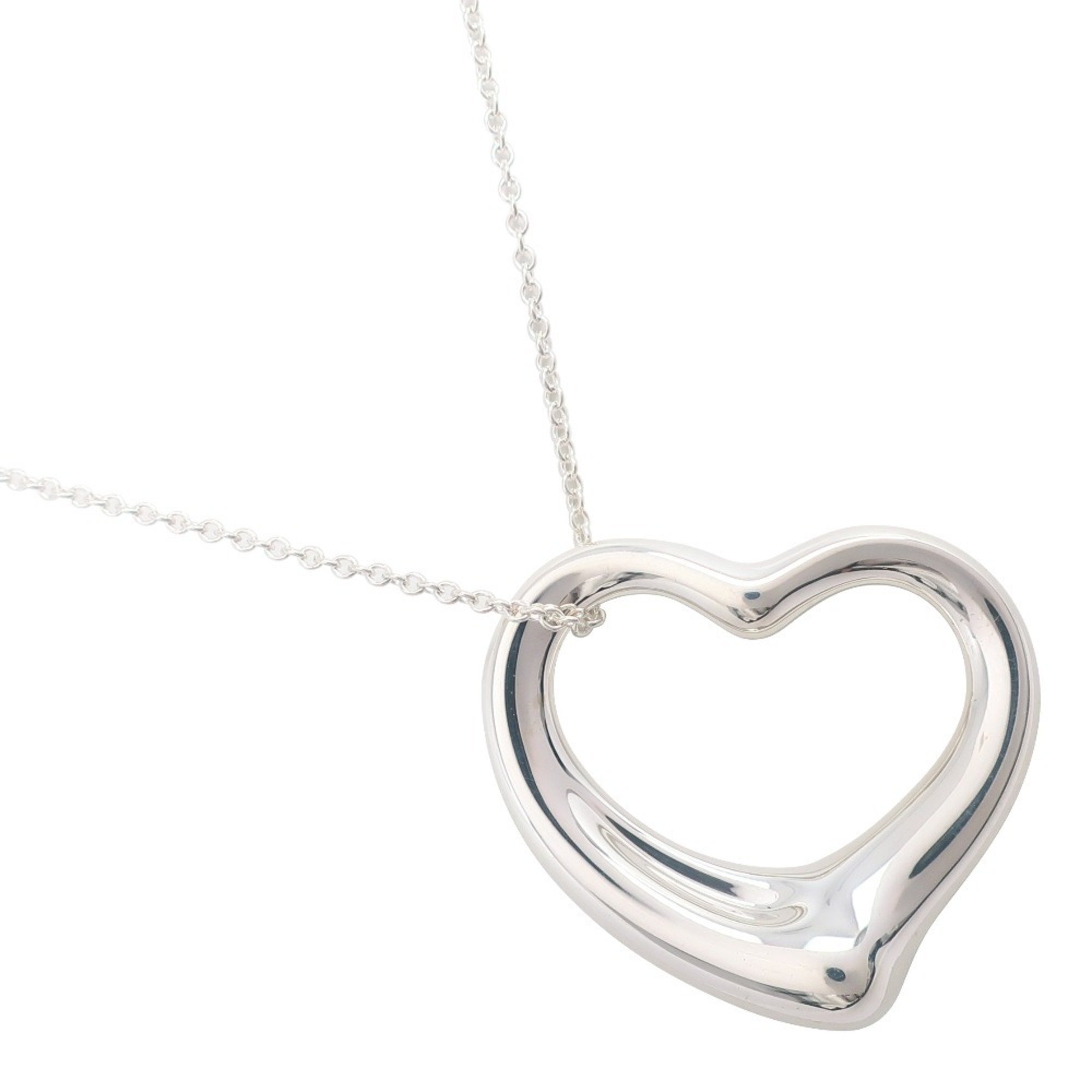 Tiffany TIFFANY&Co. Heart Large Necklace Elsa Peretti Silver 925 Approx. 19.0g Open Women's