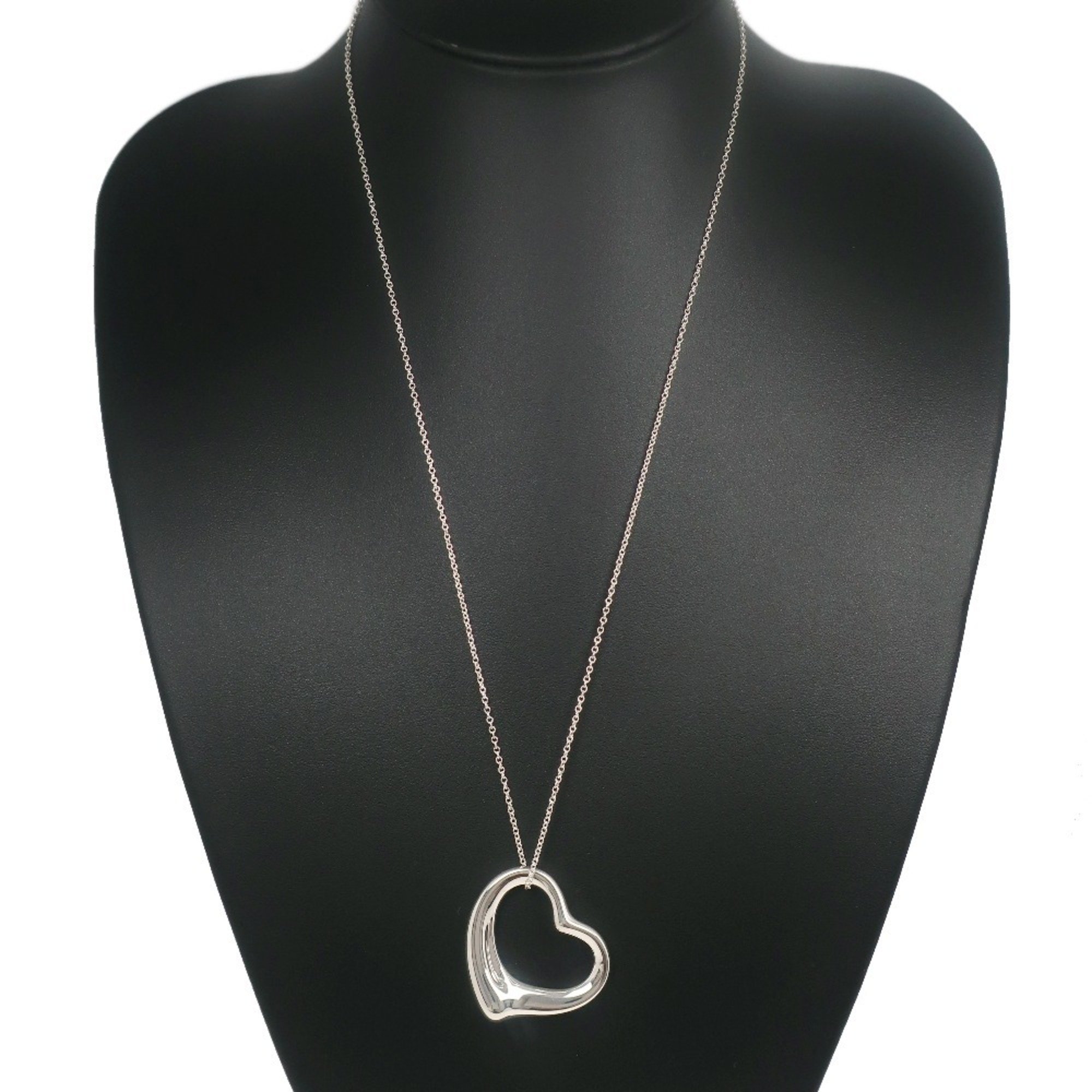 Tiffany TIFFANY&Co. Heart Large Necklace Elsa Peretti Silver 925 Approx. 19.0g Open Women's