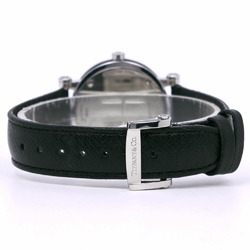 Tiffany TIFFANY&Co. Atlas Watch Stainless Steel x Leather Quartz Analog Display Black Dial Ladies