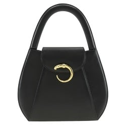 CARTIER Panther handbag calfskin black A5 flap ladies