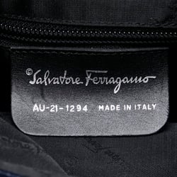 Salvatore Ferragamo Gancini Shoulder Bag Handbag AU-21-1294 Navy Canvas Leather Women's