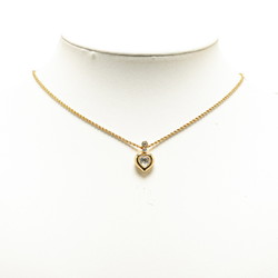 Christian Dior Dior rhinestone heart motif necklace gold clear plating women's