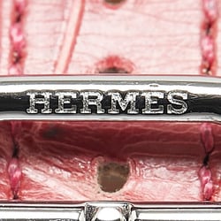 Hermes H Watch Wristwatch HH1.210 Quartz White Dial Stainless Steel Leather Ladies HERMES