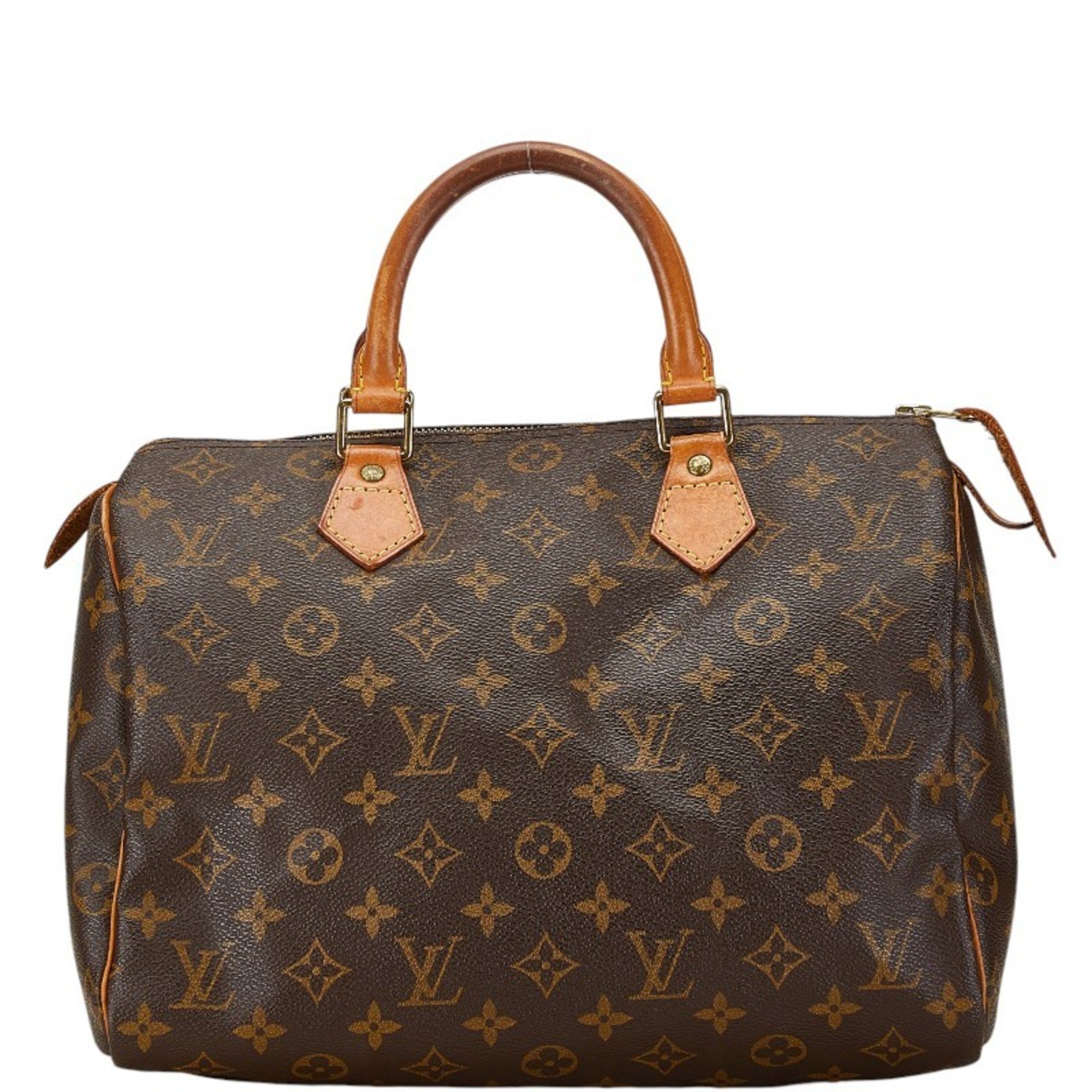 Louis Vuitton Monogram Speedy 30 Handbag M41526 Brown PVC Leather Women's LOUIS VUITTON