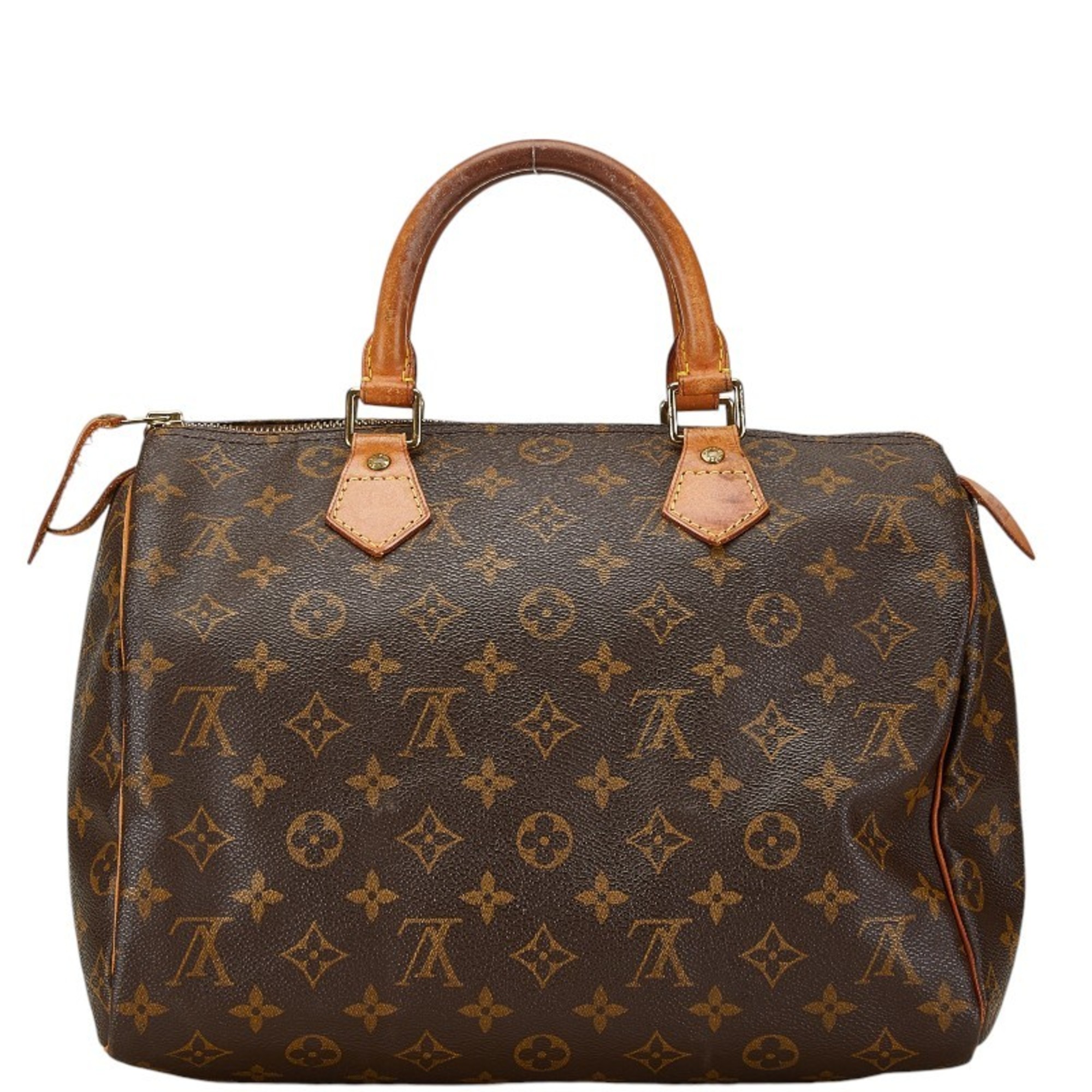 Louis Vuitton Monogram Speedy 30 Handbag M41526 Brown PVC Leather Women's LOUIS VUITTON