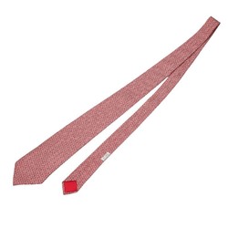 Hermes necktie red silk women's HERMES