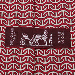 Hermes necktie red silk women's HERMES