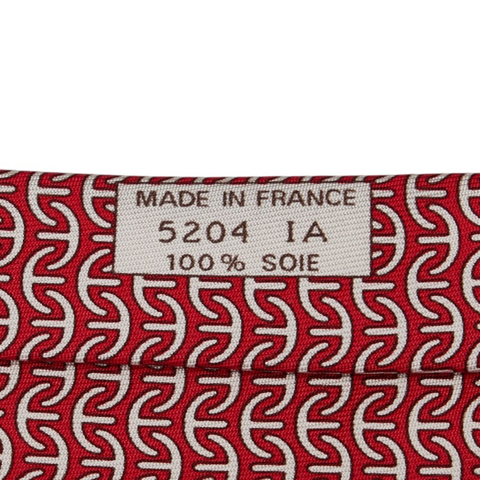 Hermes necktie red silk women's HERMES