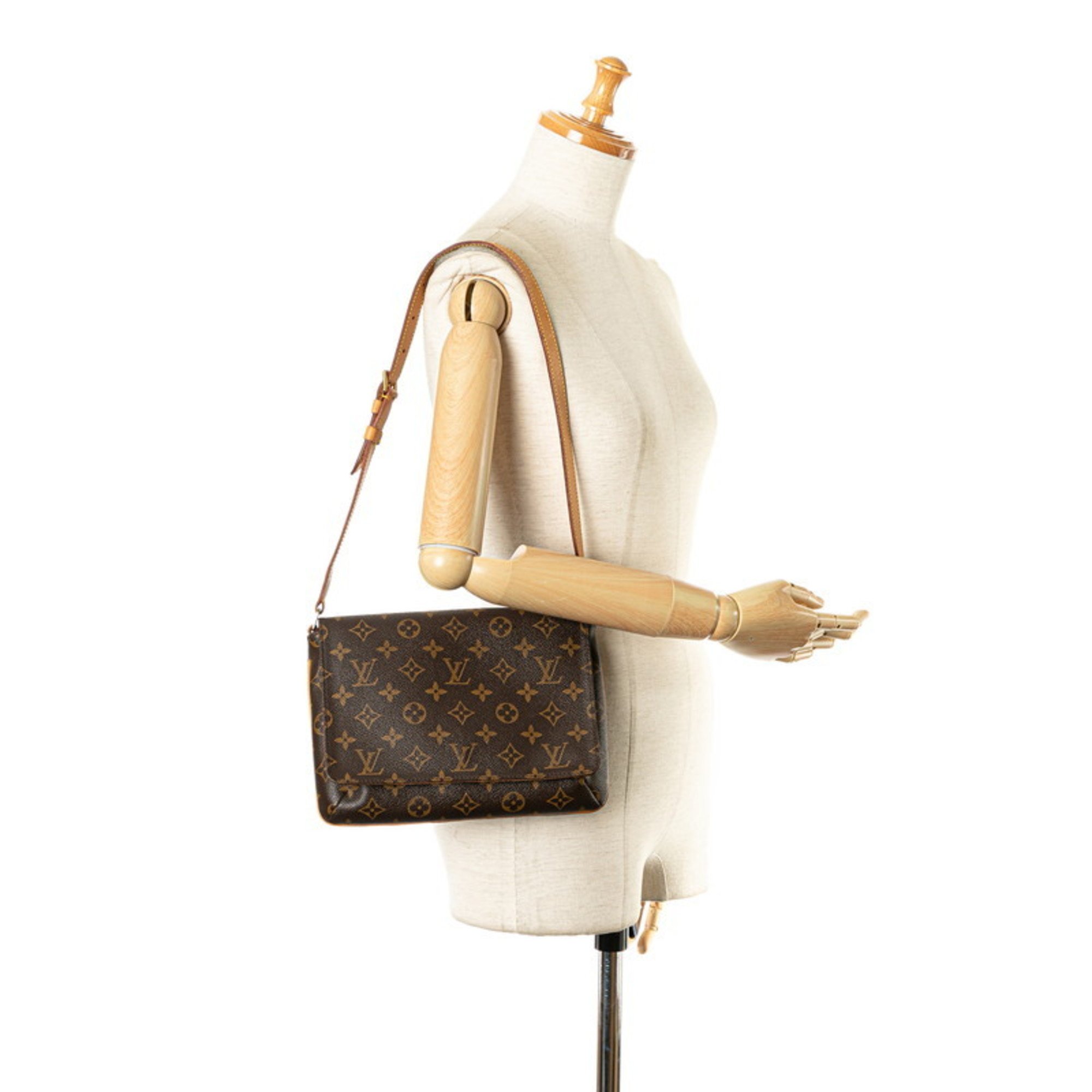 Louis Vuitton Monogram Musette Tango Short Shoulder Bag M51257 Brown PVC Leather Women's LOUIS VUITTON