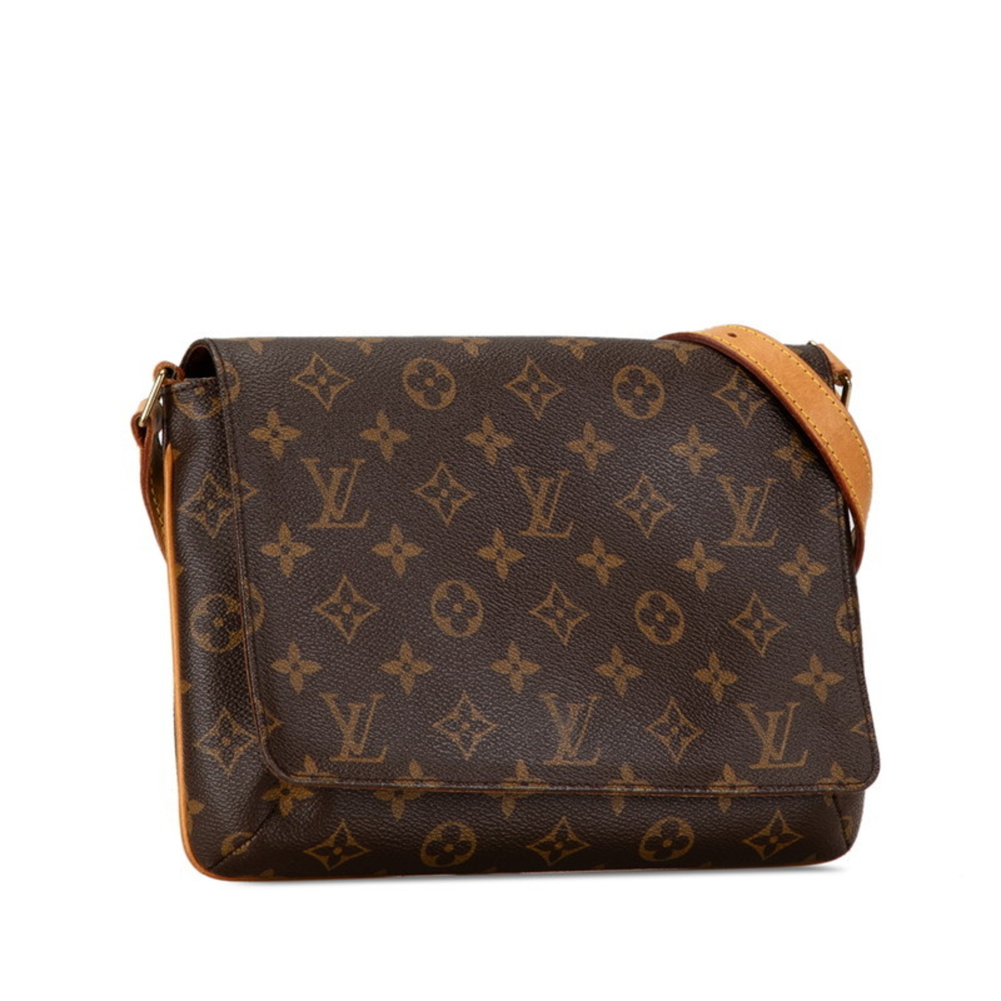 Louis Vuitton Monogram Musette Tango Short Shoulder Bag M51257 Brown PVC Leather Women's LOUIS VUITTON