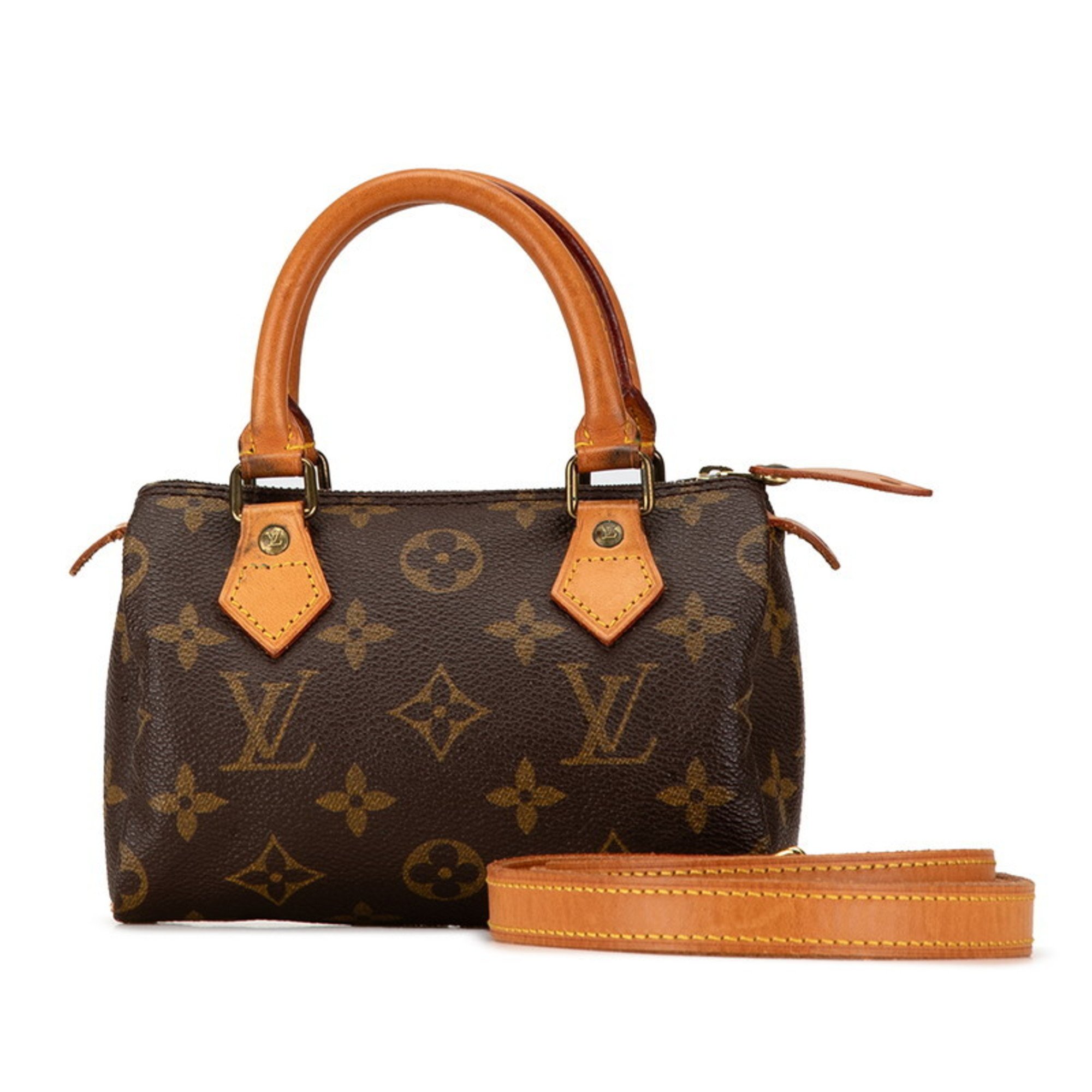 Louis Vuitton Monogram Speedy Handbag Shoulder Bag M41534 Brown PVC Leather Women's LOUIS VUITTON