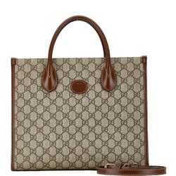 Gucci GG Supreme Tote Bag Shoulder 659983 Beige Brown PVC Leather Women's GUCCI