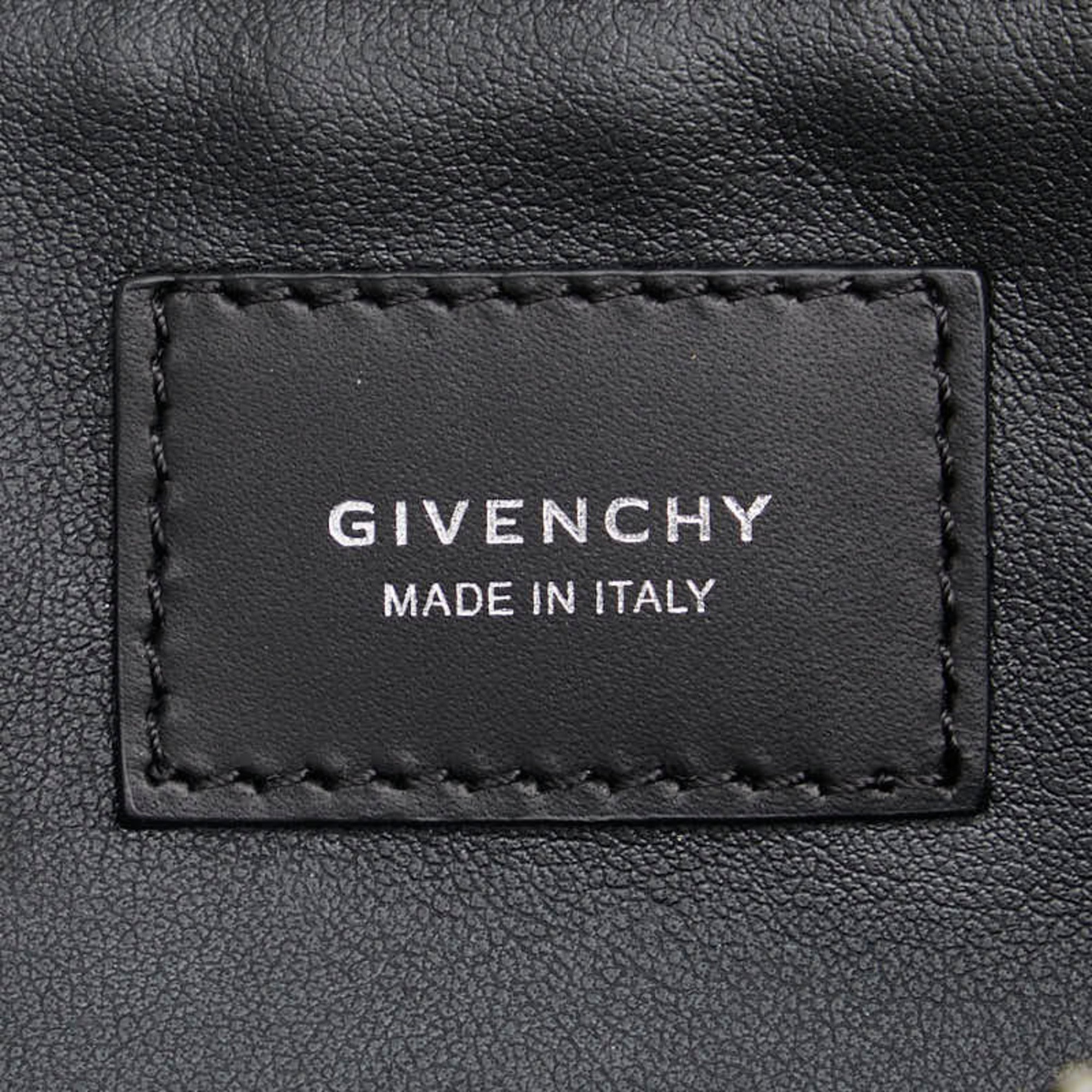 Givenchy Star Flag Motif Clutch Bag Second Black Leather Women's