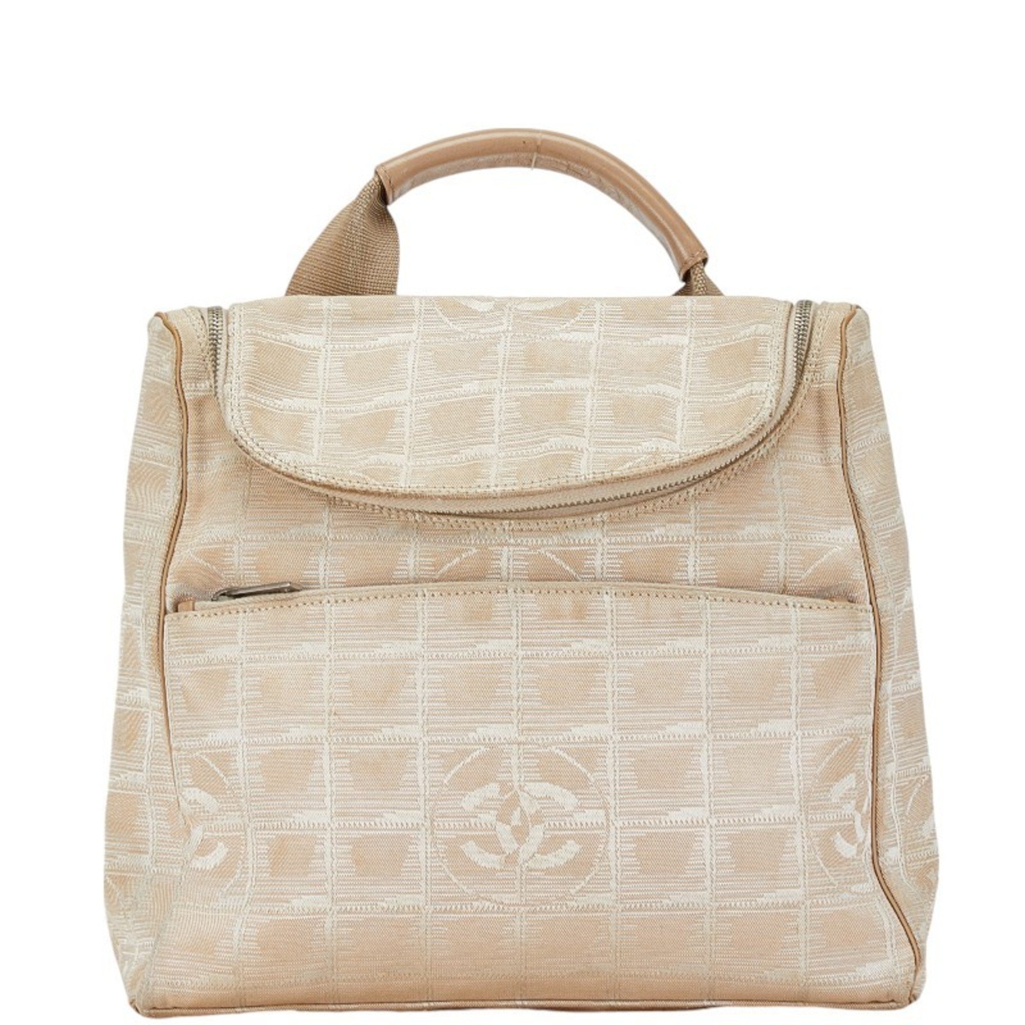 Chanel New Travel Line Backpack A15958 Beige Nylon Women's CHANEL