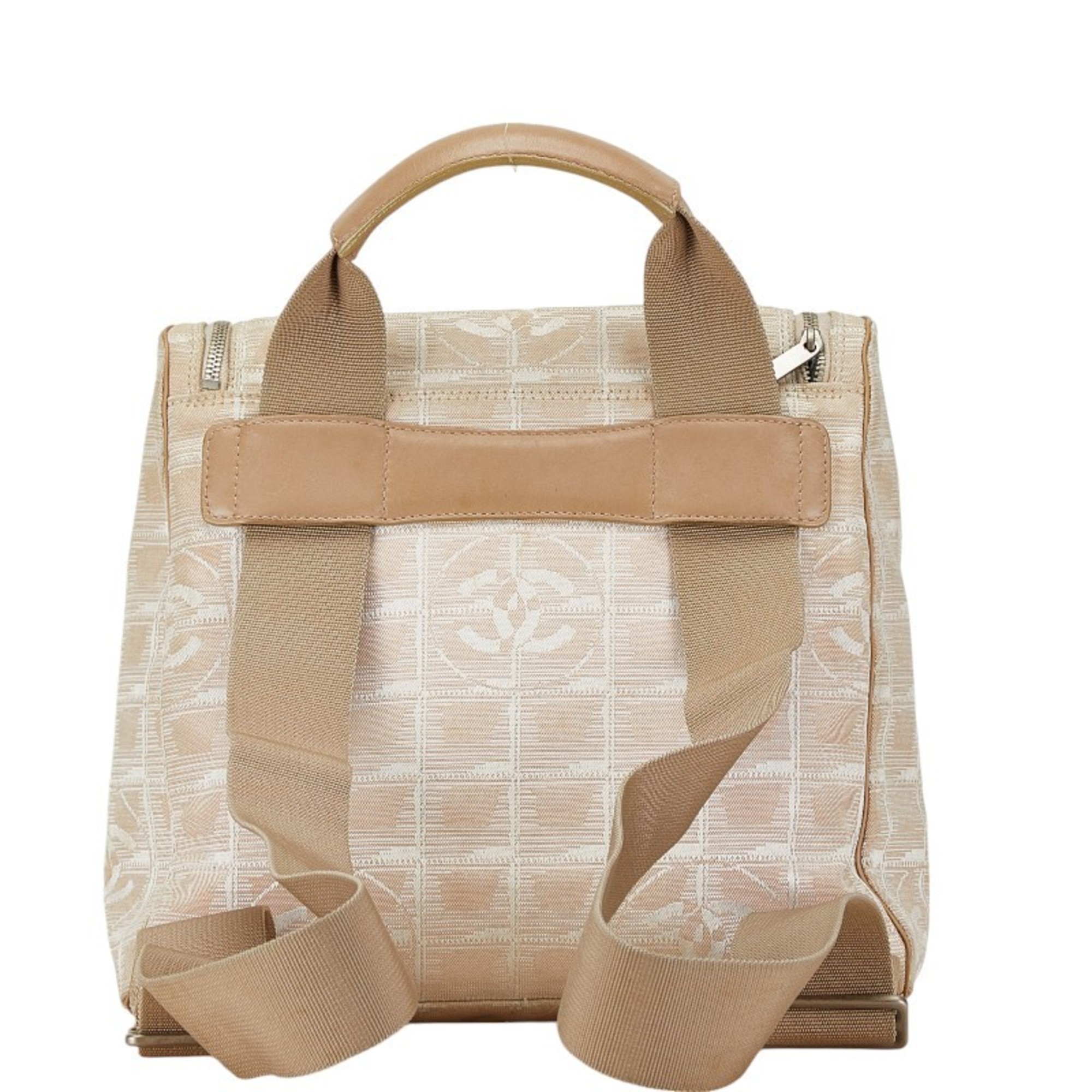 Chanel New Travel Line Backpack A15958 Beige Nylon Women's CHANEL