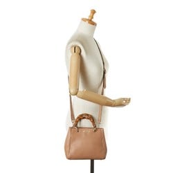 Gucci Bamboo Shopper Handbag Shoulder Bag 368823 Beige Leather Women's GUCCI