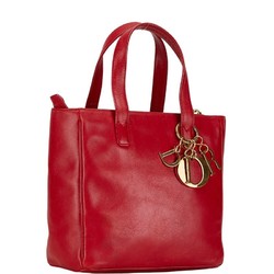 Christian Dior Dior handbag shoulder bag red leather women's