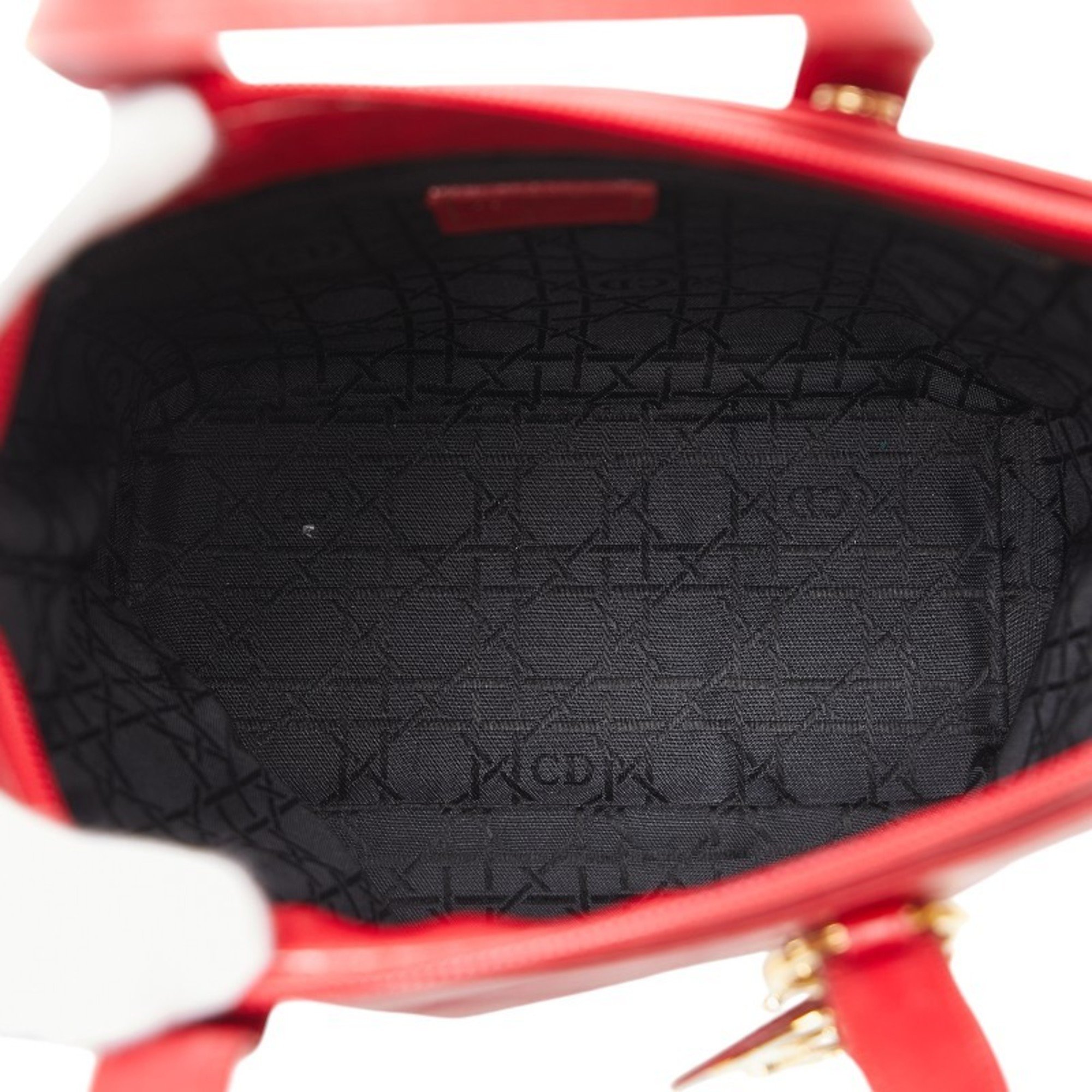 Christian Dior Dior handbag shoulder bag red leather women's