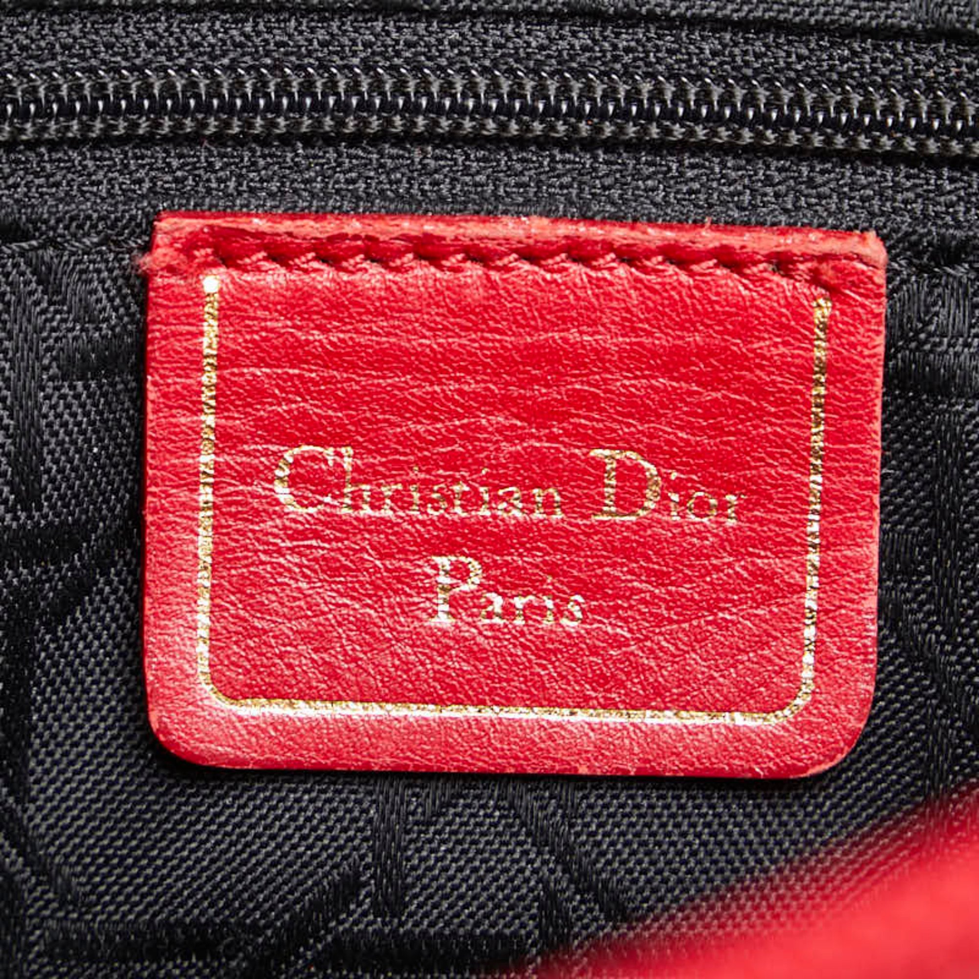 Christian Dior Dior handbag shoulder bag red leather women's