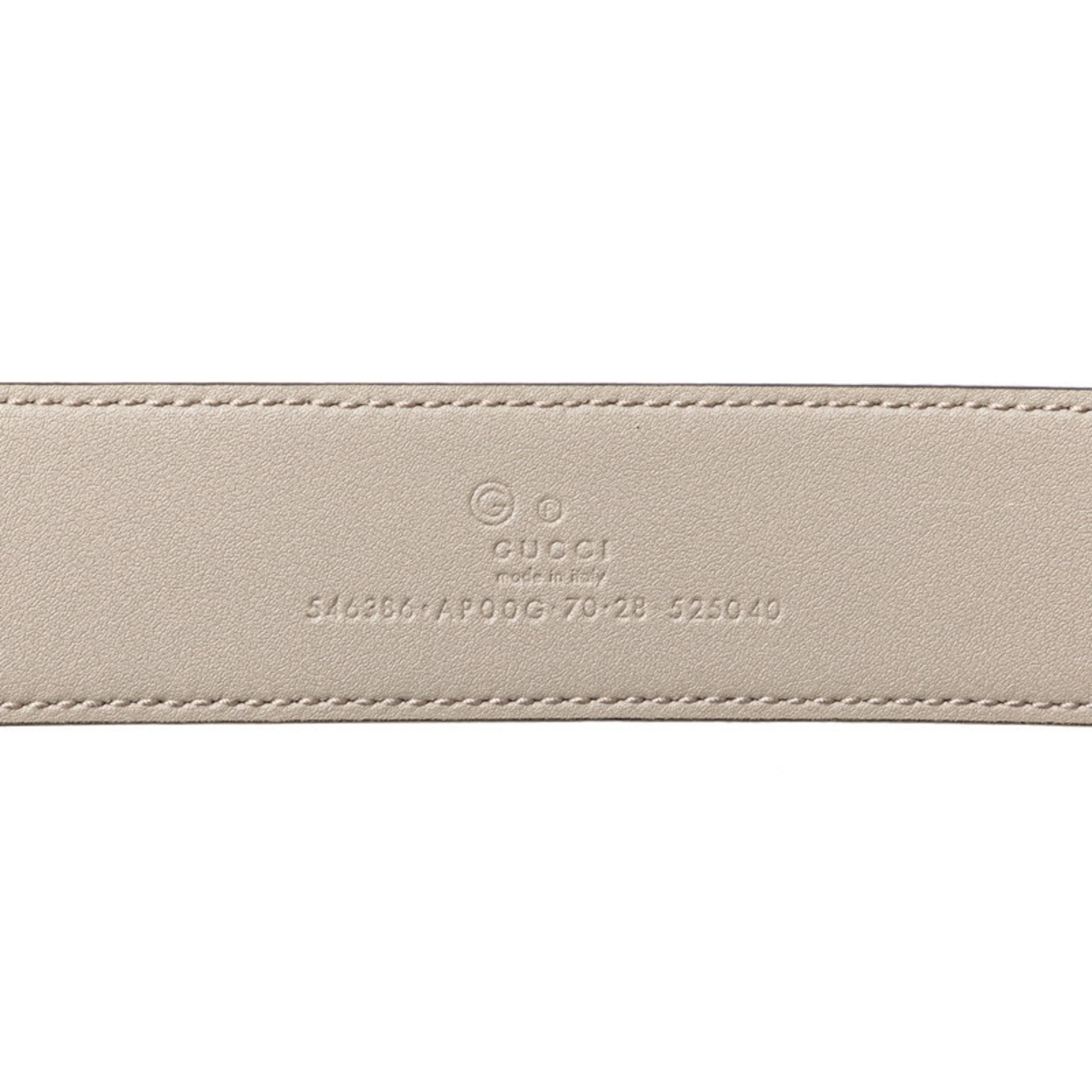 Gucci Interlocking G Belt 70 546383 Light Grey Leather Men's GUCCI