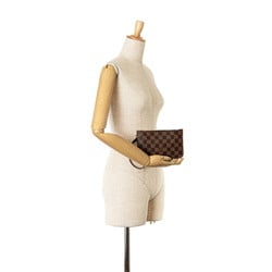 Louis Vuitton Damier Neverfull Attached Pouch Brown PVC Leather Women's LOUIS VUITTON